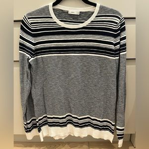 Vince Black and White Stripe Lightweight Sweater - Size Large